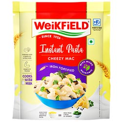 WeiKFiELD Instant Pasta Cheezy Mac iron Fortified with Nutrients-64gm Pouch