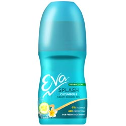 EVA Splash Cucumber Tahiti Monoi Oil 0% Alcohol,48h Protection Deo Roll on-25ml