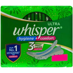 Whisper Ultra Hygiene + Comfort 3 smart Layers for Heavy Flow-XL+/317mm