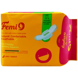 Femi 9 Ultra thin soft cotton finish ECO friendly Sanitary Napkins