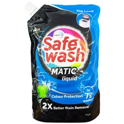 Safe Wash Matic Liquid 2X Better Stain Removal-FRONT LOAD/1000ml Pouch