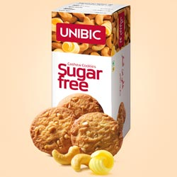 Unibic Sugar Free Cashew Cookies-75gm Carton