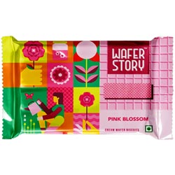 Wafer Story Pink Blossom Cream Wafer Biscuits-60gm Pouch