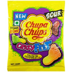 New Chupa Chups Crazy Feet Soft Candy-21gm Pouch