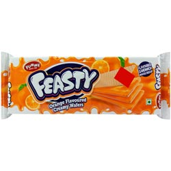 BUY 1 GET 1 FREE Yummy Feast Orange Flavoured Creamy Wafers-60gm+60gm