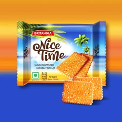 Britannia Nice Time Sugar Showered Coconut Biscuits-Pouch