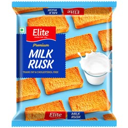 Elite Crunchy Milk Rusk with Zero Transfat & Cholesterol-Pouch