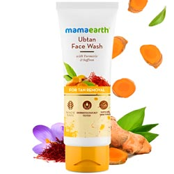 Mamaearth Ubtan Face Wash with Turmeric & Saffron for Tan Removal-100ml