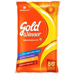 Gold Winner Refined Sunflower Oil with Zero Cholesterol-Pouch