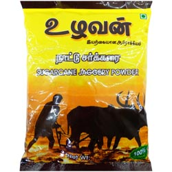 UZHAVAN Natural Sugarcane Jaggery Powder-500gm Pouch