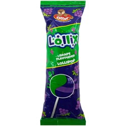 Otter Lollix Grape Flavoured Lollipop Candy-1pc