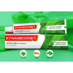 KP Namboodiri's Aloe Vera Toothpaste with Miswak for Strength & Whitens Teeth