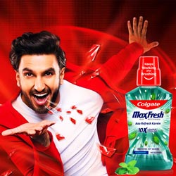 Colgate Maxfresh Plax Mouthwash Freshmint Flavour with No Alcohol-250ml Bottle