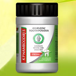 KP Namboodiri's Ayurvedic Tooth Powwder STRONG Flavour with Complete Care-80gm