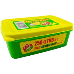 Vim Dish Wash bar with Power of Lemons-250gm TUB,Rs7 worth Scrubber Free