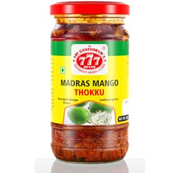 BUY 1 GET 1 FREE 777 Brand Madras Mango Thokku Pickle-200gm Bottle