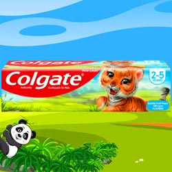 Colgate Bubble Fruit/Strawberry Flavor Kids Toothpaste-40gm(Tiger Edition)