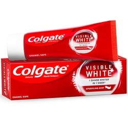 Colgate Visible White Enamel Safe Anticavity Fluoride Toothpaste-SPARKLING MINT