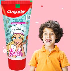 Colgate Barbie Edition Strawberry Flavor 6+ years Kids Toothpaste-80gm