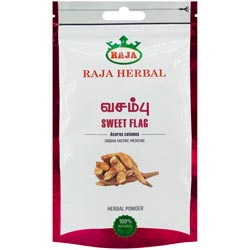 Raja Herbals Sweet Flag/Vasambu/Acorus Calamus Herbal Powder-50gm Pouch