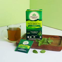 TATA Tea Organic India Tulsi Green Tea Classic Stress Relieving-25 Tea Bags