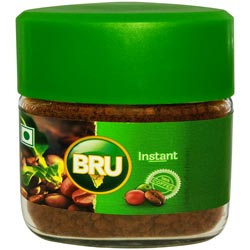 BRU Instant Roasted Coffee Beans with Authentic taste 100% Coffee-Bottle