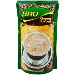 Bru Green label Ground Coffee,Coffee(53%) Blended with Chicory(47%)-Pouch