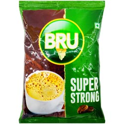 Bru Super Strong Coffee Powder,Coffee(53%)Blended with Chicory(47%)-200g Pouch