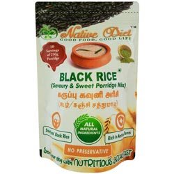 Native Diet Black/Kavuni Rice,Savory,Sweet Porridge Mix,No Preservative-250gm