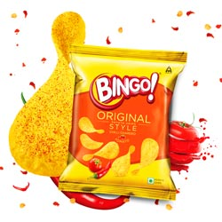 Bingo Original Style Potato Chips Chilli Charged Tomato Flavoured-58gm Pouch