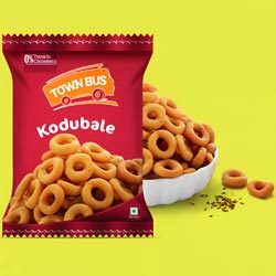 Town Bus Rice Kodubale Mini Round Murukku Snacks-135gm Pouch