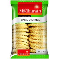 Maha Madhuram Sprill O Sprill Murukku,Twisting Savory Snacks-18 Pcs Pouch