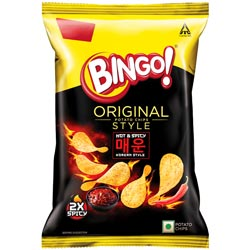 Bingo Original Style Hot & Spicy Korean Style Potato Chips-42gm Pouch