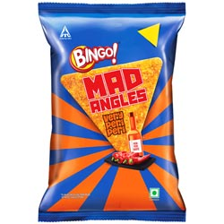 Bingo Mad Angles Very Peri Peri Triangle Chips,Spicy Snacks-130gm Pouch