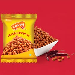 Town Bus Masala Peanuts,More Crunchy and Delicious Spicy Snacks-135gm Pouch