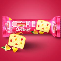 Britannia Gobbles Fruity Fun Flavoured Cakes-110gm Pouch