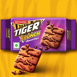 Britannia Tiger Crunch Chocochips with Delicious Chocos-63gm Pouch