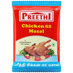 Preethi Chicken 65 Masal,Super Instant Fry Masal,Masala Powder-50gm Pouch