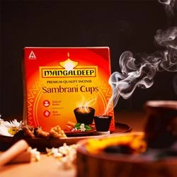 Mangaldeep Premium Quality incense,Natural Resins,Rich Aroma-12 Cups Carton