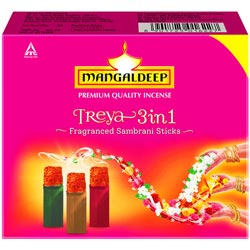 Mangaldeep treya 3 in 1 Fragranced sambrani Sticks with Holder-18 Pcs Sticks