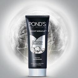 POND'S Bright Miracle Activated Charcoal Detox Face Wash-15gm Tube