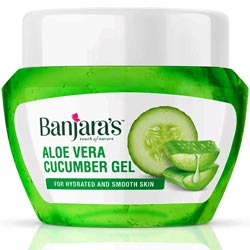 Banjara's Aloe Vera Cucumber Gel for Hydrated & Smooth Skin-100gm Bottle