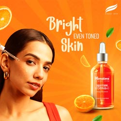 Himalaya Brightening Vitamin C orange face Serum,Bright face in 3 days-Bottle