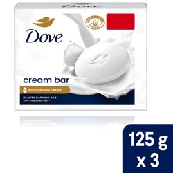 Dove Cream Bar Moisturizing Cream Beauty Bathing Bar 24Hr Nourishing Skin-3*125g