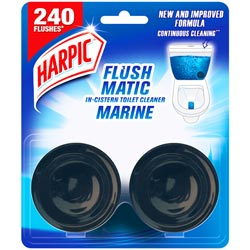 Harpic Flush Matic in Cistern Toilet Cleaner Marine 240 Flushes Continuous Clean