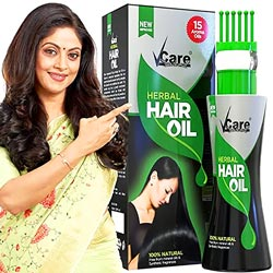 Vcare Herbal Hair Oil 100% Natural with 15 Aroma Oil-100m Bottle