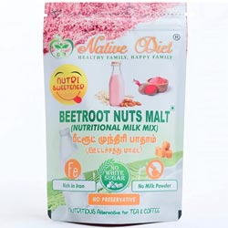 Native Diet Beetroot Nuts Malt,Nutritional Milk Mix,Rich in Iron,No Milk Powder-