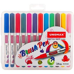 UNOMAX 12 Shades Brush Pens-12 Pcs Set