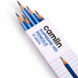 Camlin Supreme HD Pencils Upto 50% Darker Writing Pencils-Eraser,Sharpener FREE