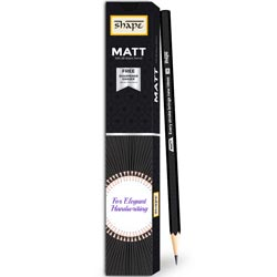 Shape Matt 2B Black Pencils for Elegant Handwriting-Eraser,Sharpener FREE